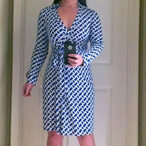 Diane von Furstenberg New Jeanne wrap dress chain link medium